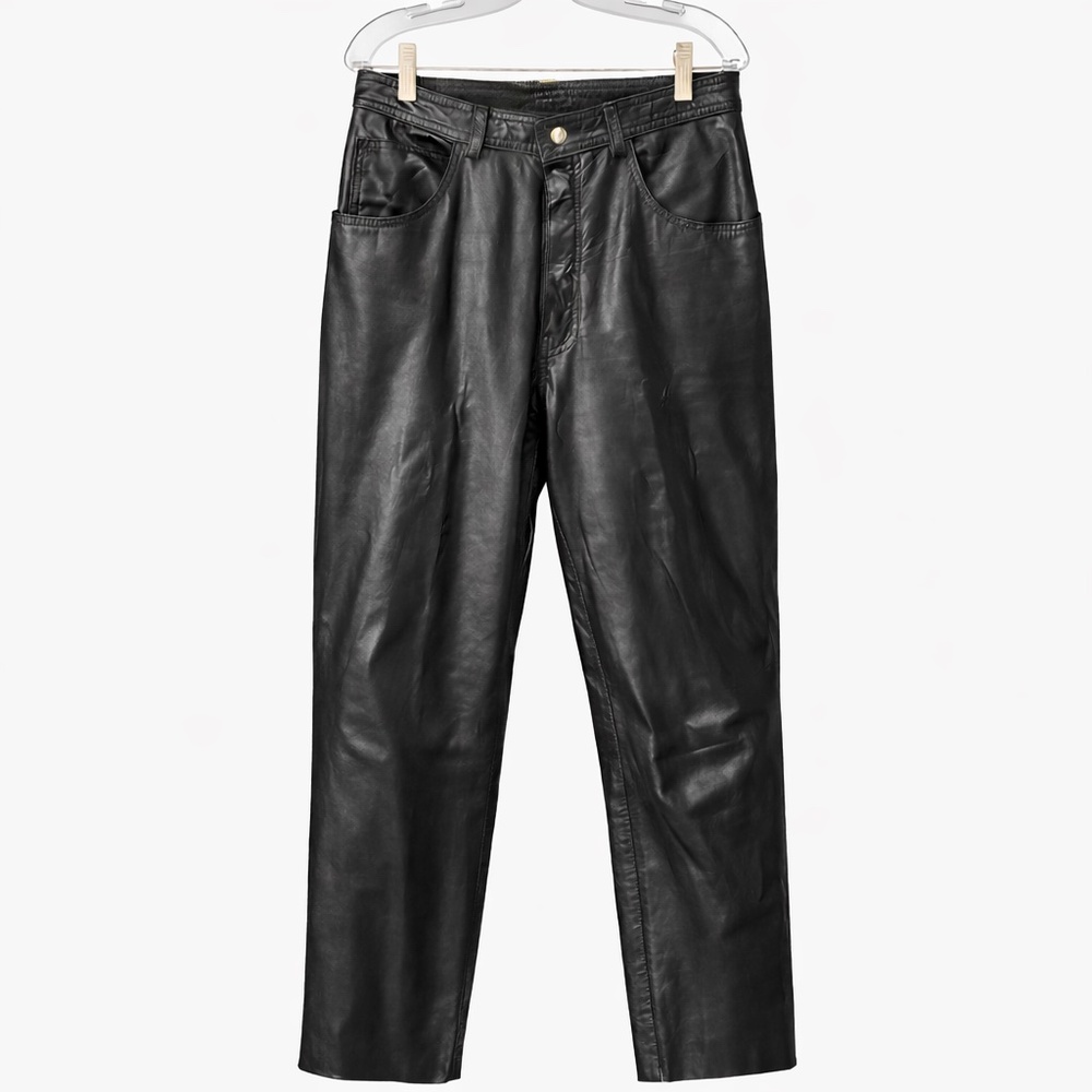 La Roxx High Waist Black Leather Pants – Size 31 (Fits 28” Waist)
